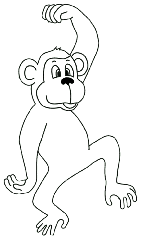 Monkey Coloring Pages animals 1 gif Printable Coloring4free