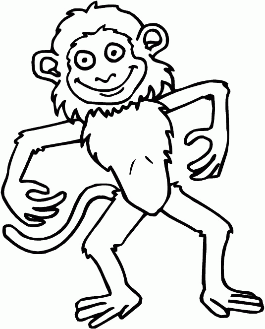 Monkey Coloring Pages monkey animal 6 Printable Coloring4free