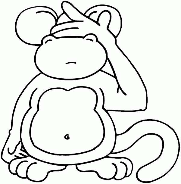 Monkey Coloring Pages monkey animal 8 Printable Coloring4free
