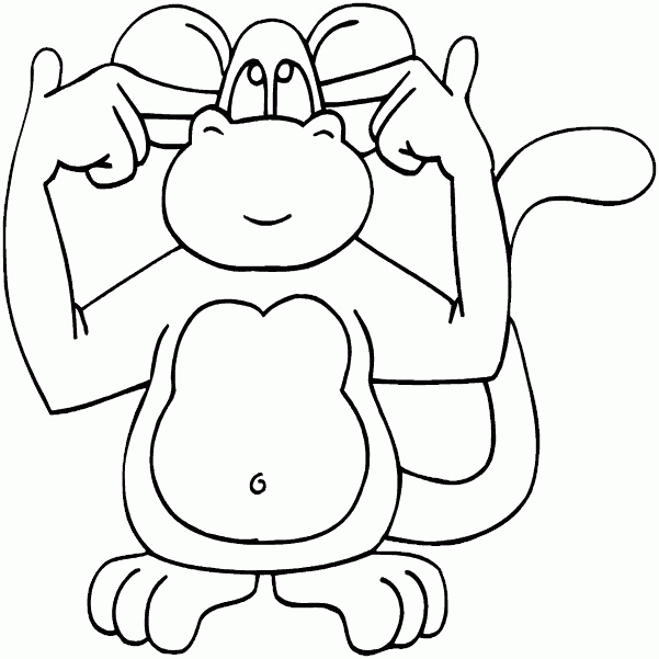 Monkey Coloring Pages monkey animal 9 Printable Coloring4free