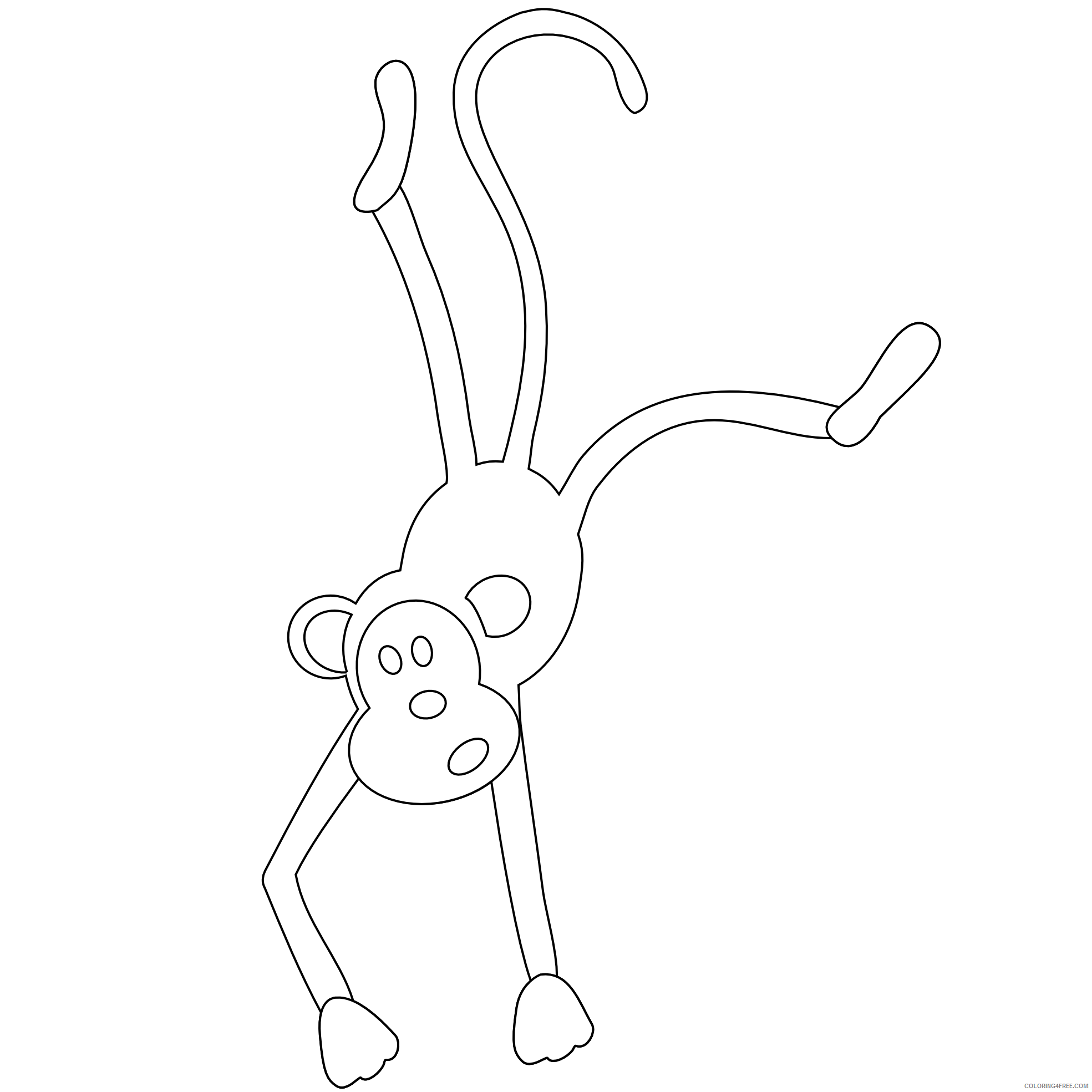 Monkey Outline Coloring Pages monkey Printable Coloring4free