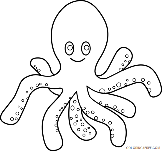 Octopus Coloring Pages cute octopus bfree Printable Coloring4free