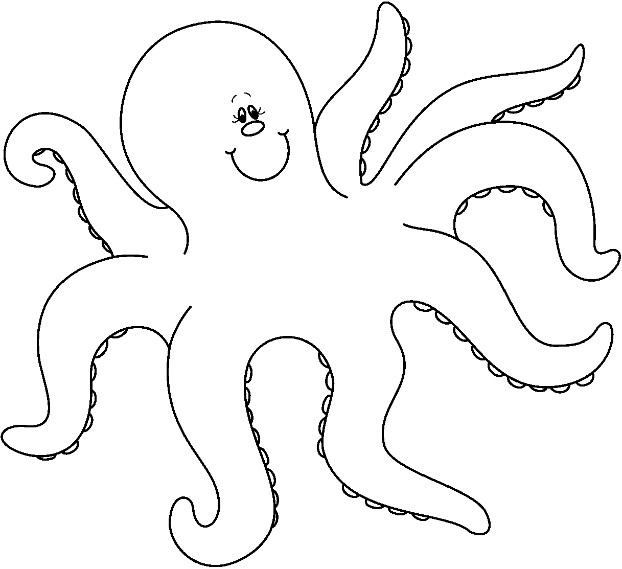 Octopus Outline Coloring Pages octopus black jpg Printable Coloring4free