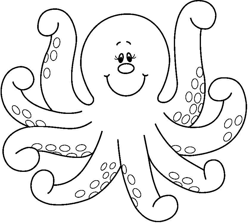 Octopus Outline Coloring Pages octopus jpg Printable Coloring4free