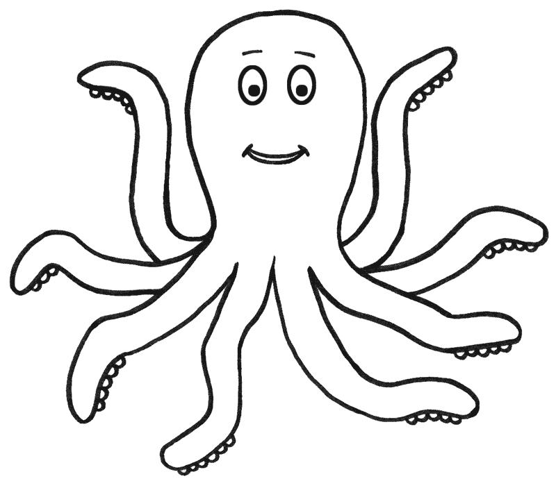Octopus Outline Coloring Pages octopus outline 8o6va5 gif Printable Coloring4free