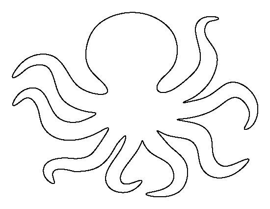 Octopus Outline Coloring Pages octopus pattern use the printable Printable Coloring4free