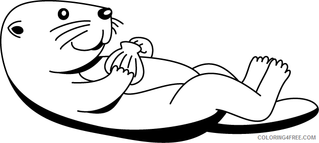 Otter Coloring Pages otter 2 png Printable Coloring4free