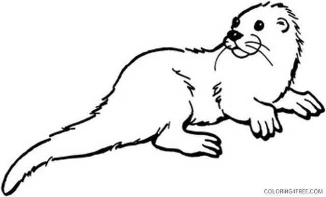 Otter Coloring Pages otter black and Printable Coloring4free