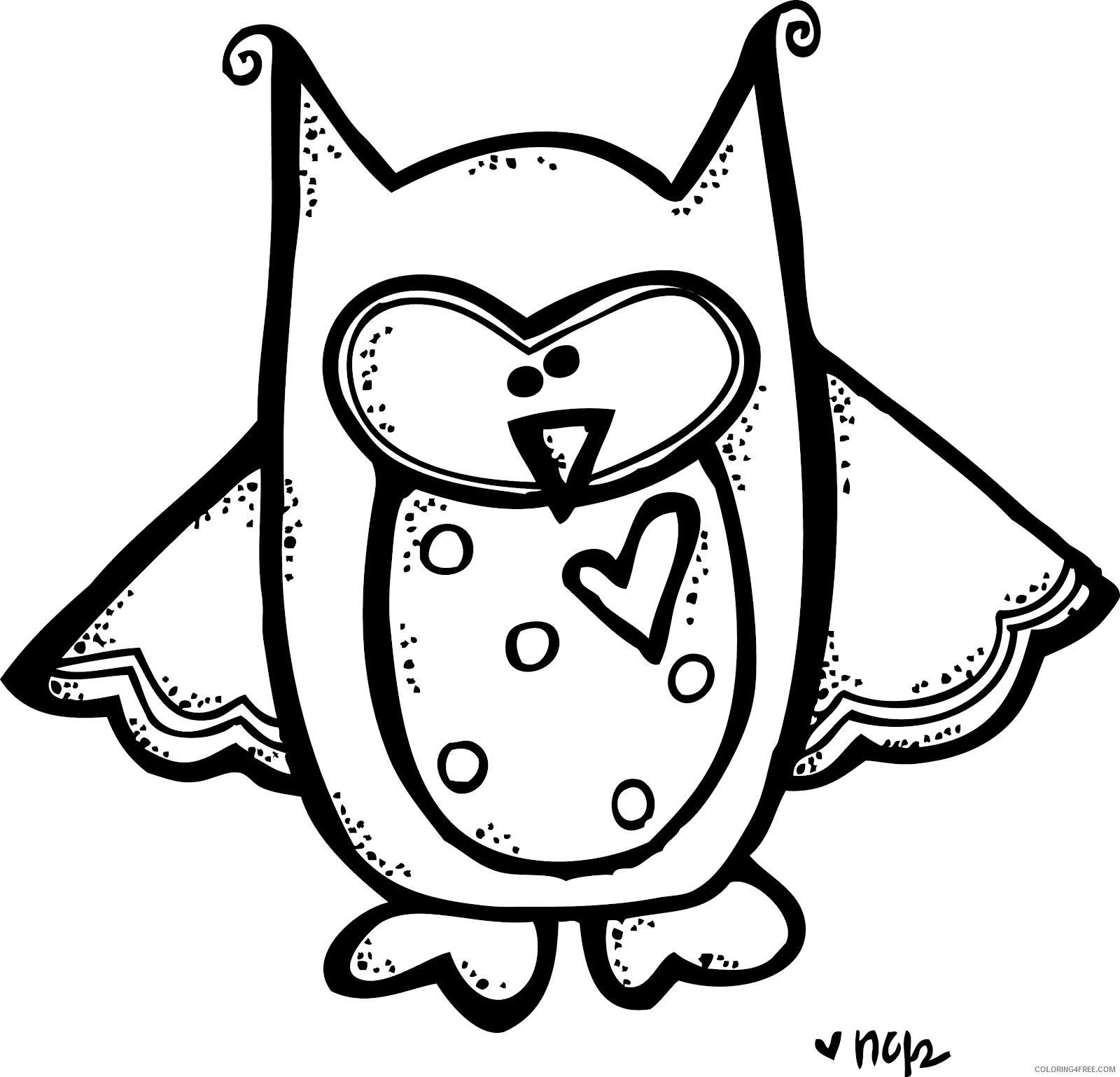 Owl Outline Coloring Pages owl Printable Coloring4free