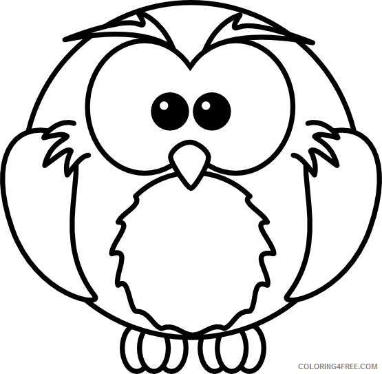 Owl Outline Coloring Pages white more illustrations Printable Coloring4free