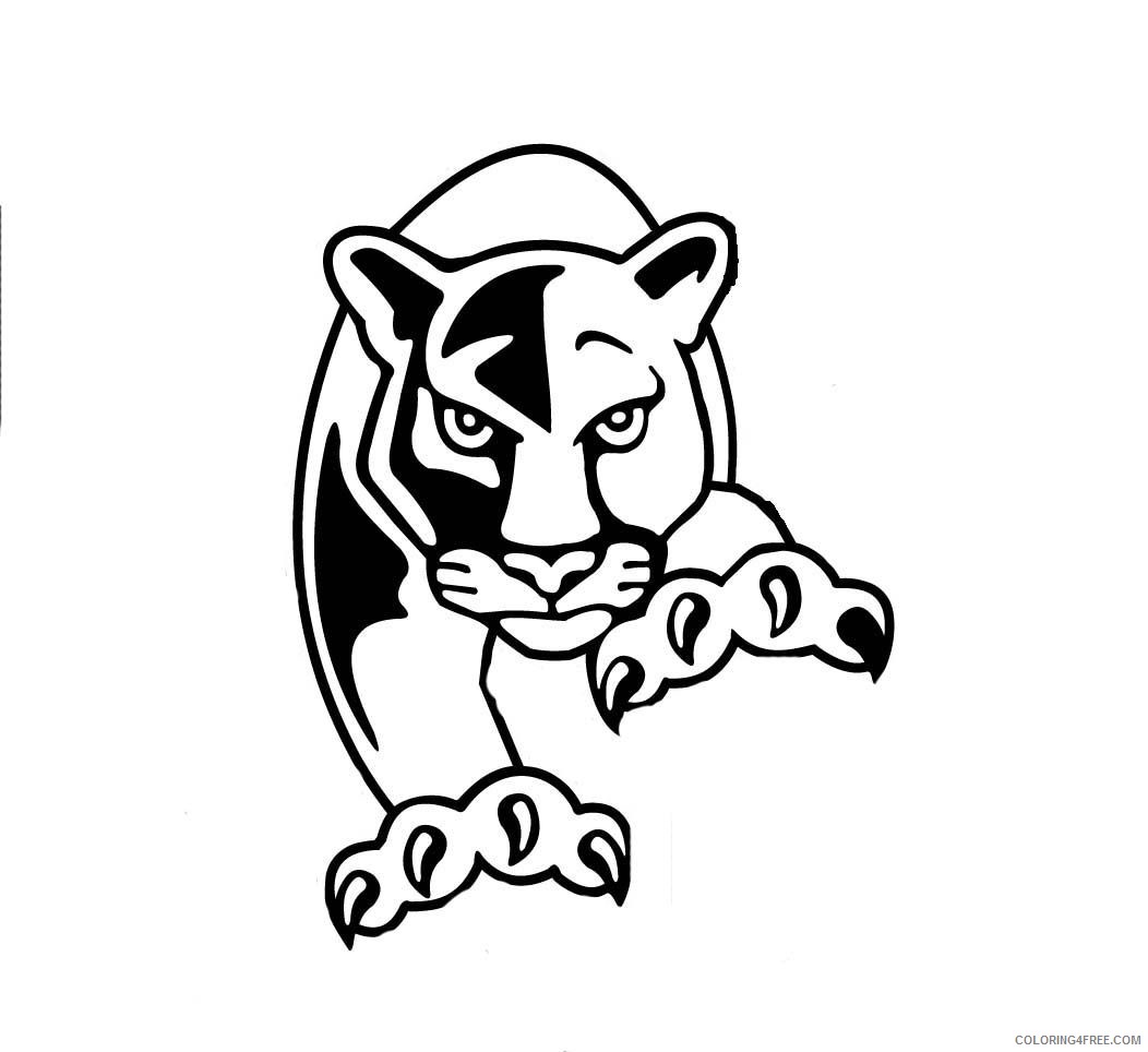 Panther Coloring Pages panthers logo colouring 0o42jK Printable Coloring4free