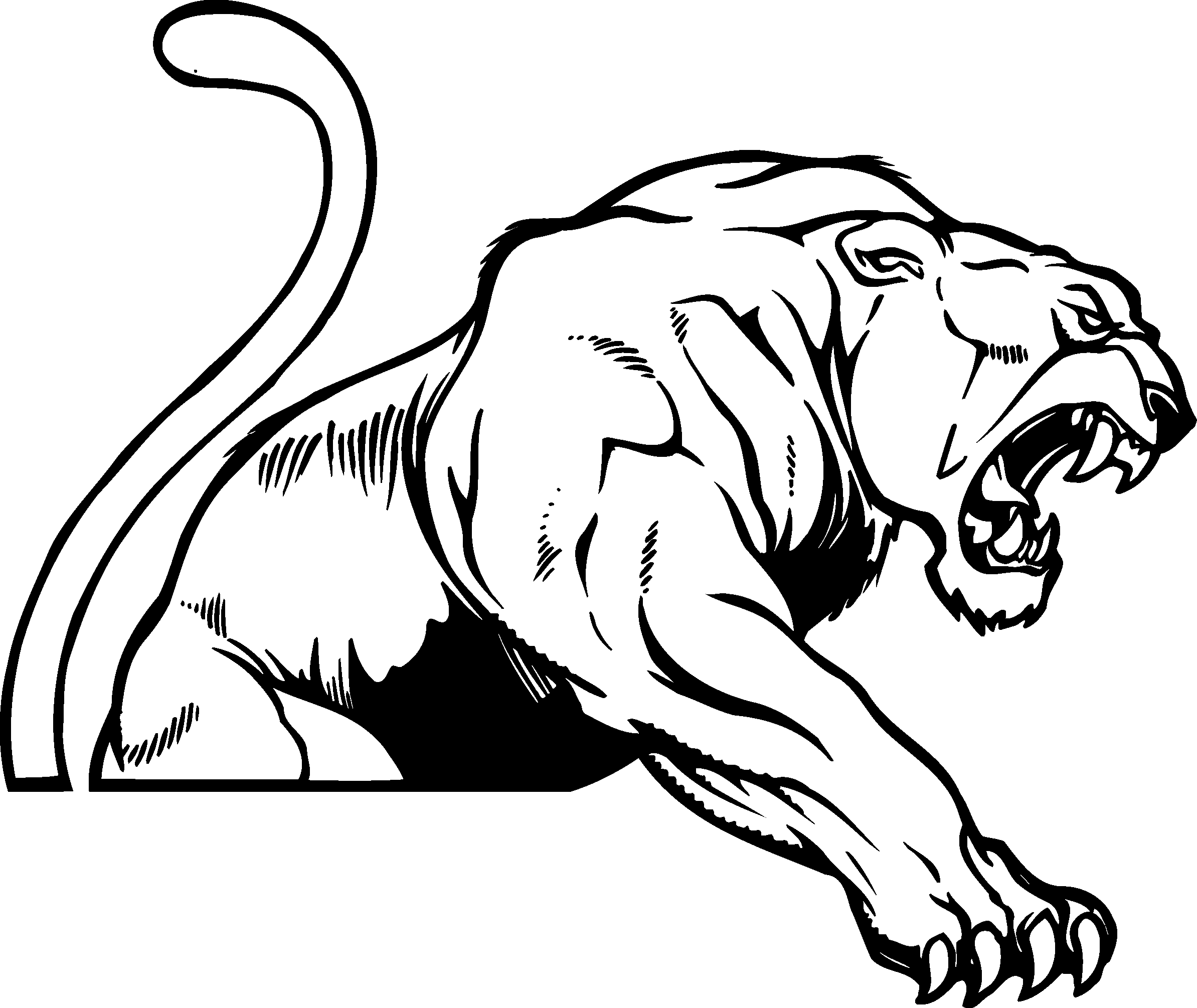 Panther Outline Coloring Pages panther logo bD4qte gif Printable Coloring4free