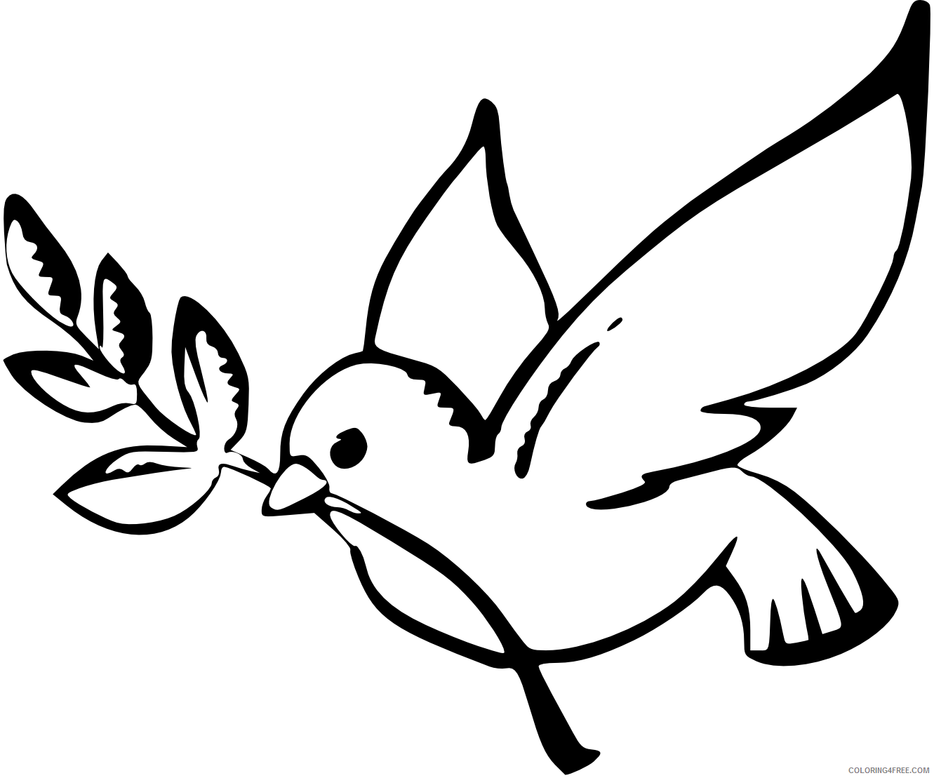Peace Dove Coloring Pages peace sign black and Printable Coloring4free