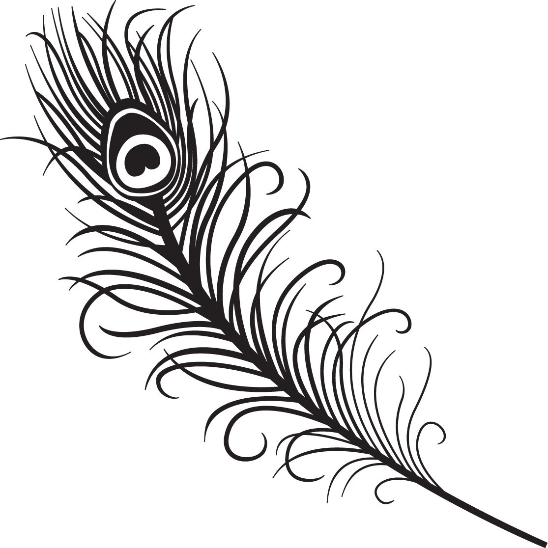 Peacock Feather Coloring Pages peacock feather black and Printable Coloring4free