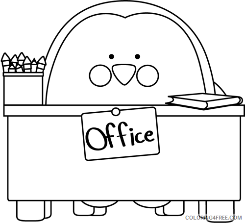 Penguin Outline Coloring Pages office Printable Coloring4free