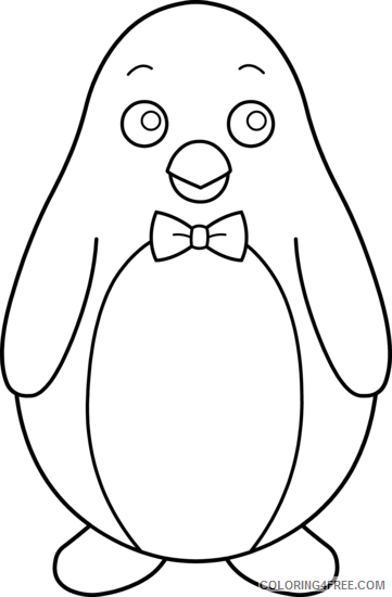 Penguin Outline Coloring Pages penguin black and Printable Coloring4free