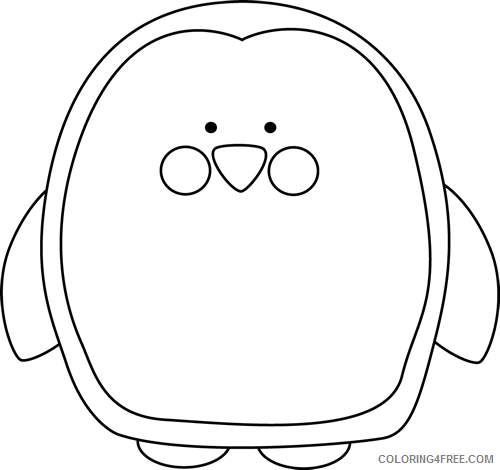 Penguin Outline Coloring Pages penguin clip Printable Coloring4free