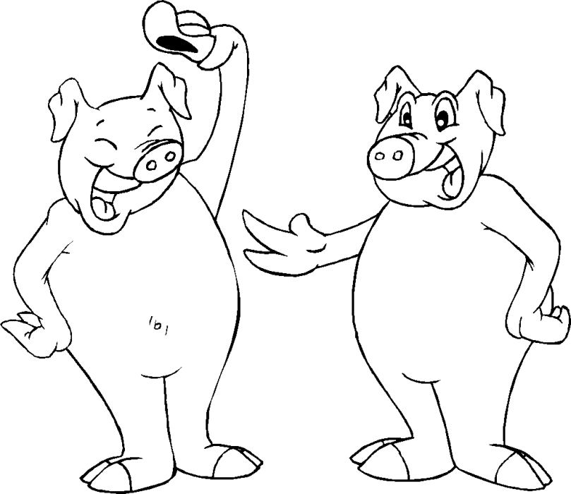 Pig Coloring Pages pig animal 1 Printable Coloring4free