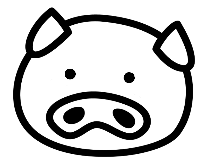 Pig Face Coloring Pages cartoon pig face clip art Printable Coloring4free