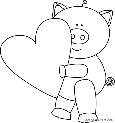 Pig Outline Coloring Pages cute pig outline outline of Printable Coloring4free
