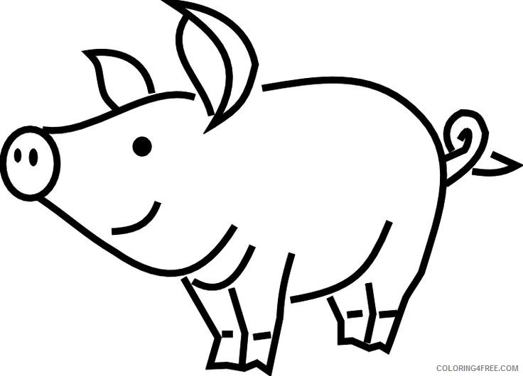 Pig Outline Coloring Pages pig 11 jpg Printable Coloring4free