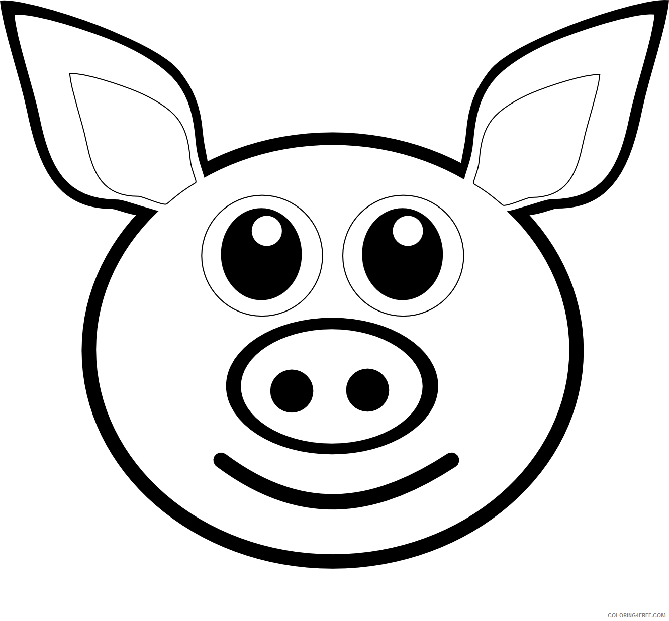 Pig Outline Coloring Pages pig Printable Coloring4free