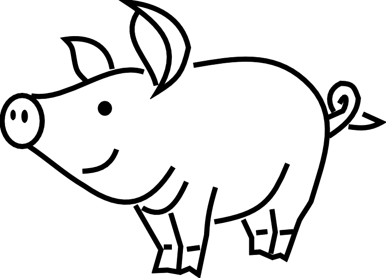 Pig Outline Coloring Pages pig Printable Coloring4free