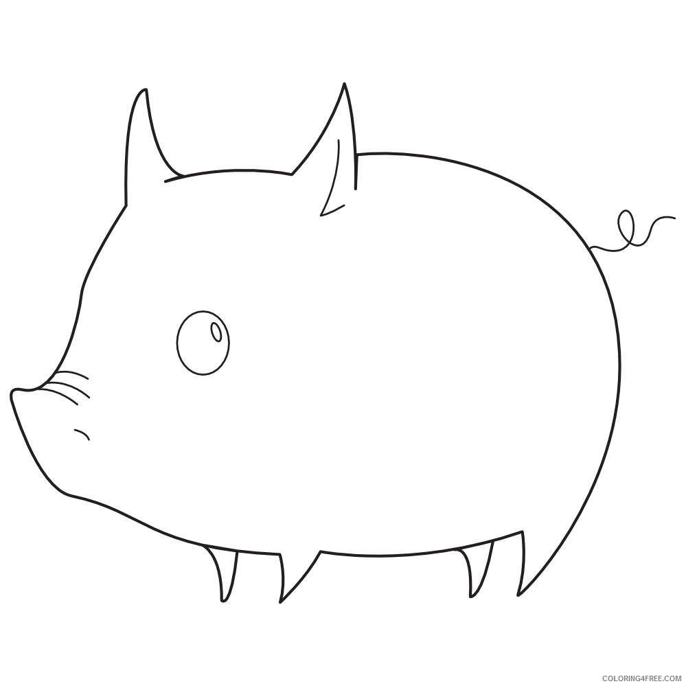 Pig Outline Coloring Pages pig black white clipartist net Printable Coloring4free