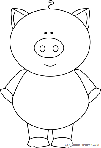 Pig Outline Coloring Pages pig clip Printable Coloring4free