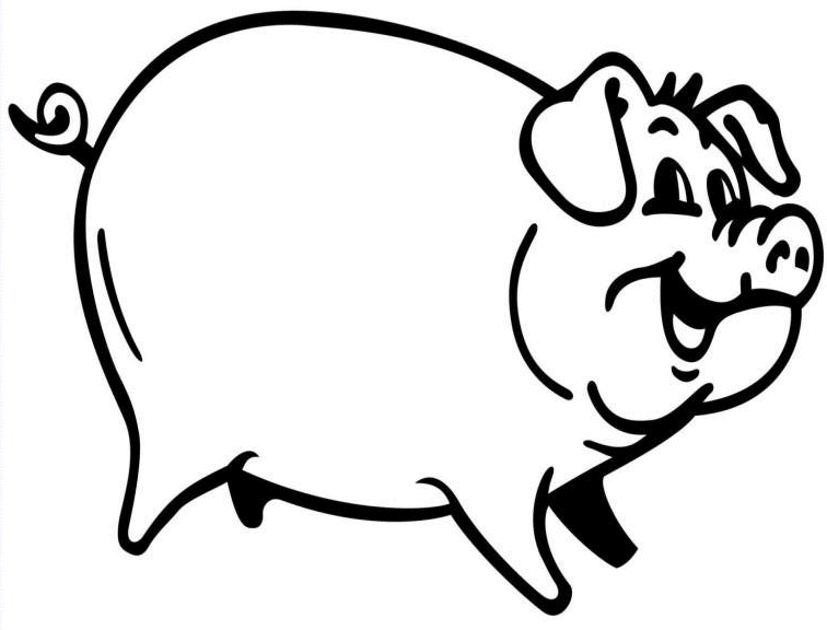 Pig Outline Coloring Pages pig coloringpages1001 com Printable Coloring4free