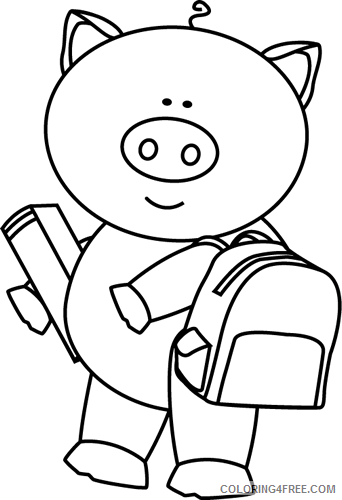 Pig Outline Coloring Pages pig going Printable Coloring4free