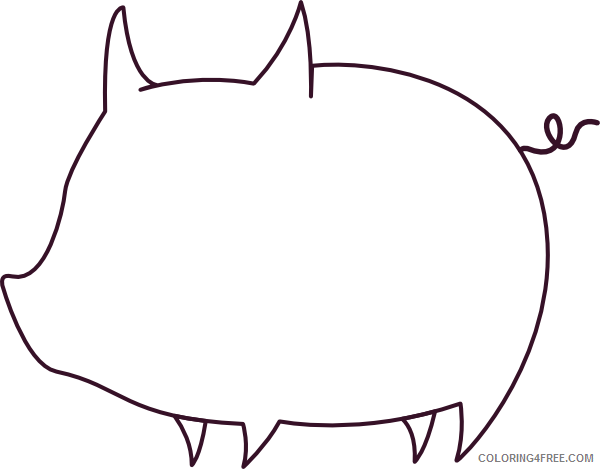 Pig Outline Coloring Pages pig outline at Printable Coloring4free