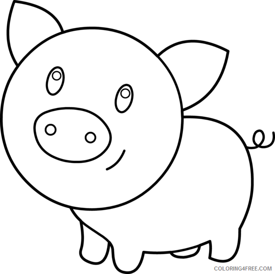 Pig Outline Coloring Pages pig outline clipart Printable Coloring4free