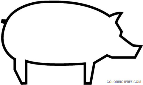 Pig Outline Coloring Pages pig outline page zzy3Ik Printable Coloring4free