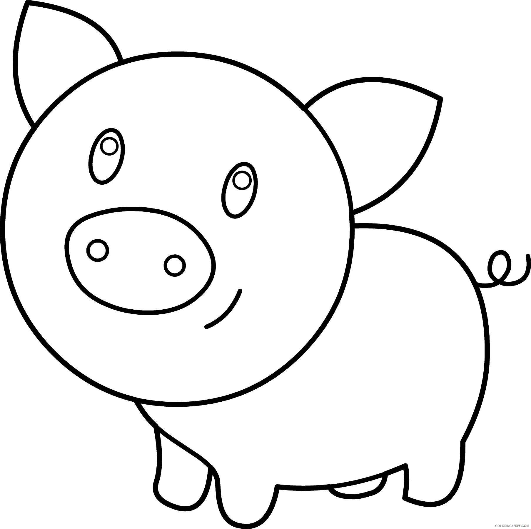 Pig Outline Coloring Pages pig pen bfree Printable Coloring4free