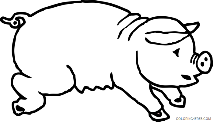 Pig Outline Coloring Pages pig vector clip Printable Coloring4free
