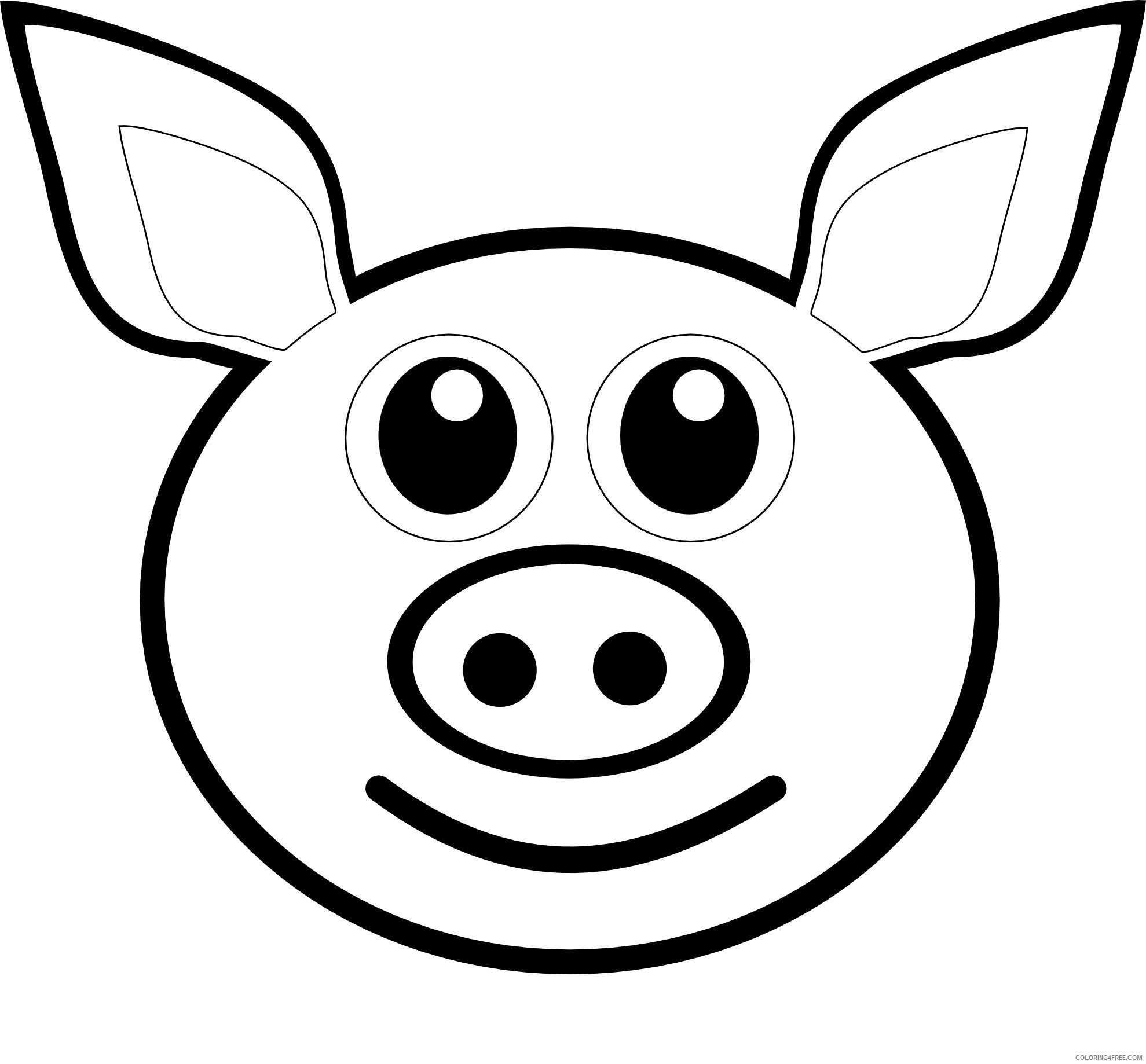 Pig Outline Coloring Pages printable pig X8ZQcX Printable Coloring4free