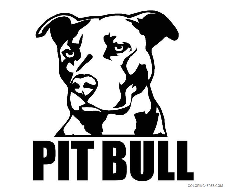 Pitbull Coloring Pages images of pit bull silhouettes Printable Coloring4free