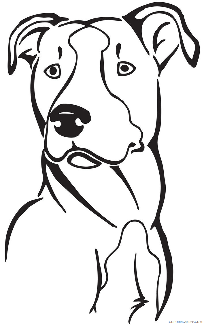 Pitbull Coloring Pages pit bull cliparts Printable Coloring4free