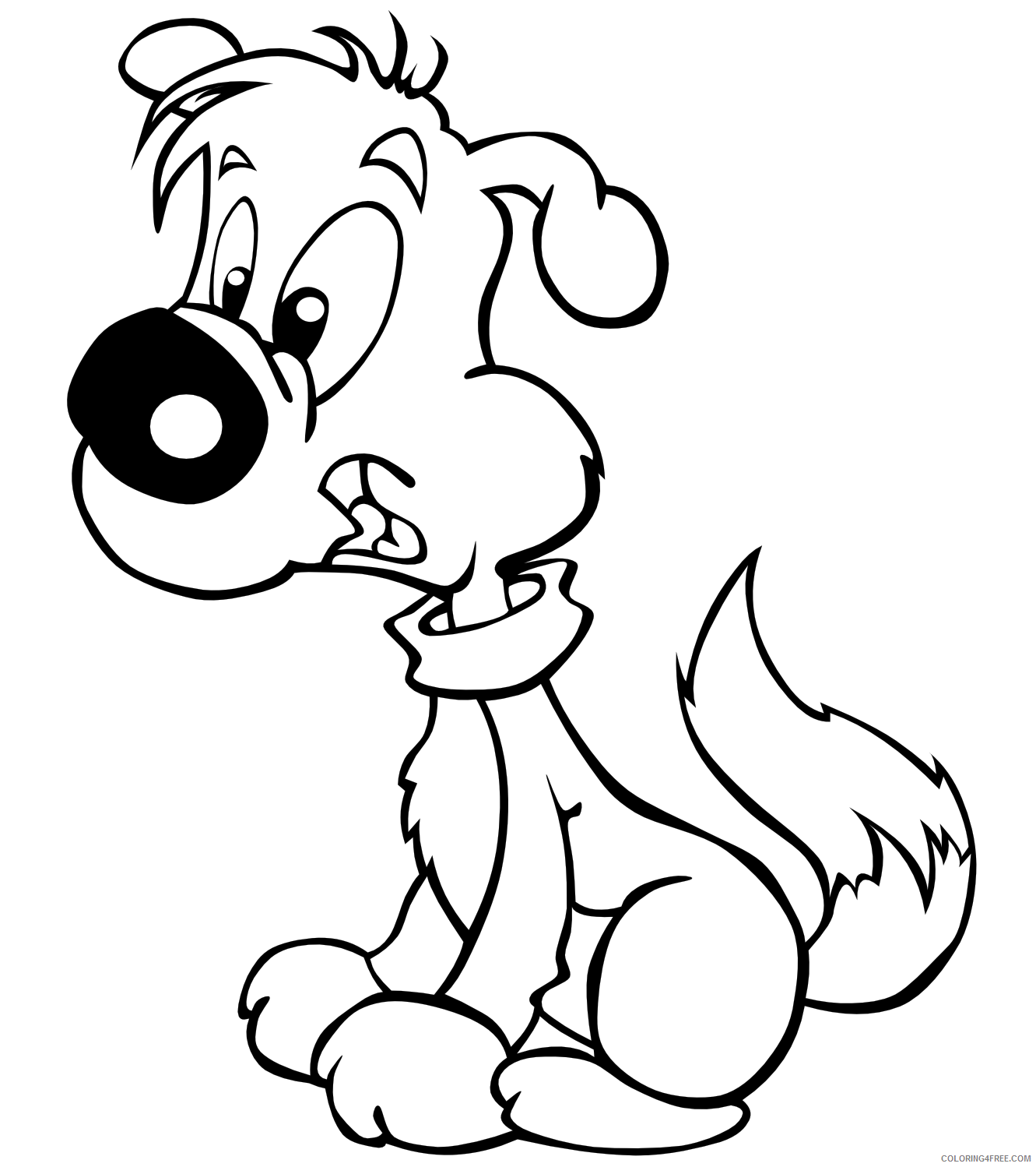 Puppy Outline Coloring Pages puppy cartoon free that Printable Coloring4free
