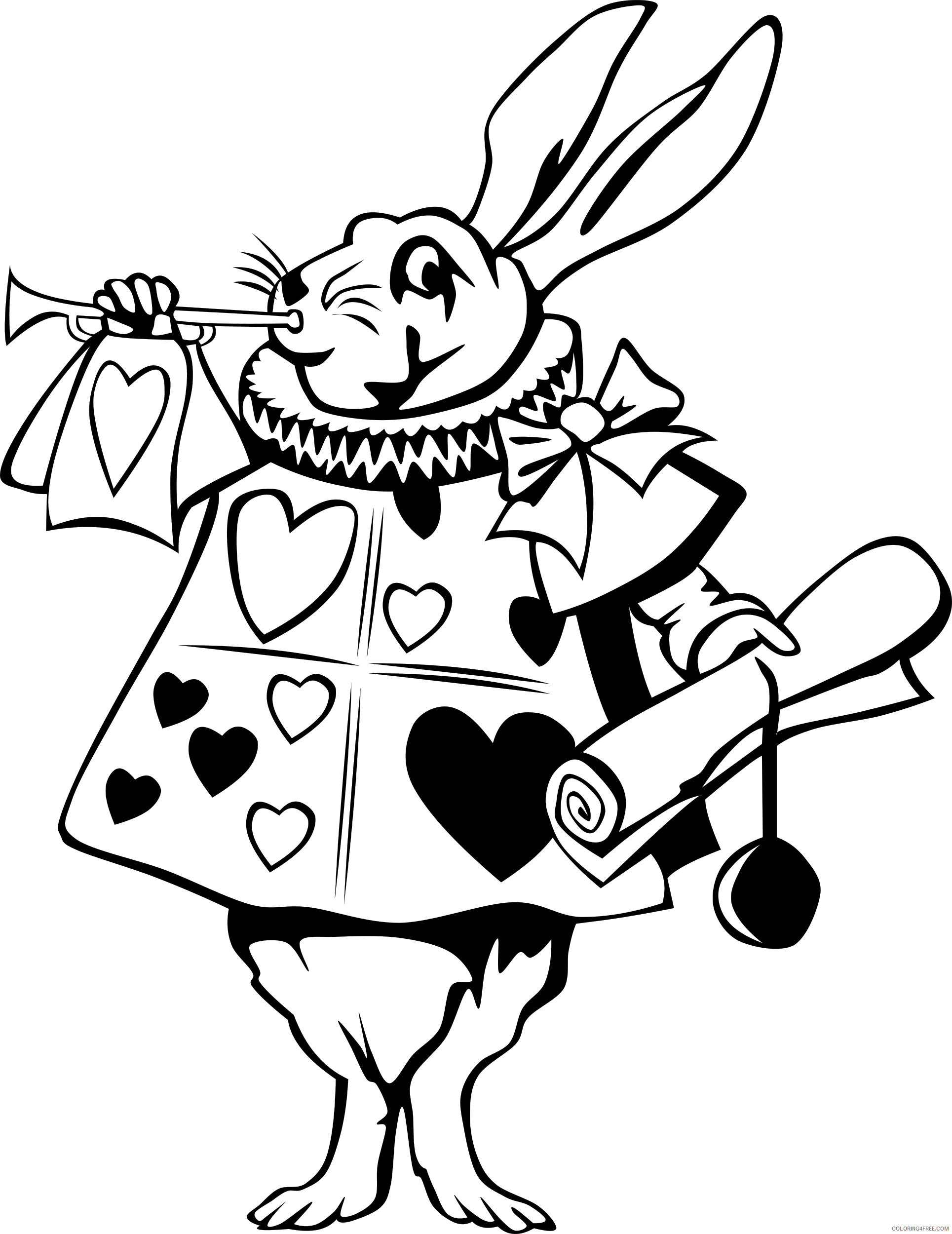 Rabbit High Quality Coloring Pages gerald g rabbit from alice Printable Coloring4free
