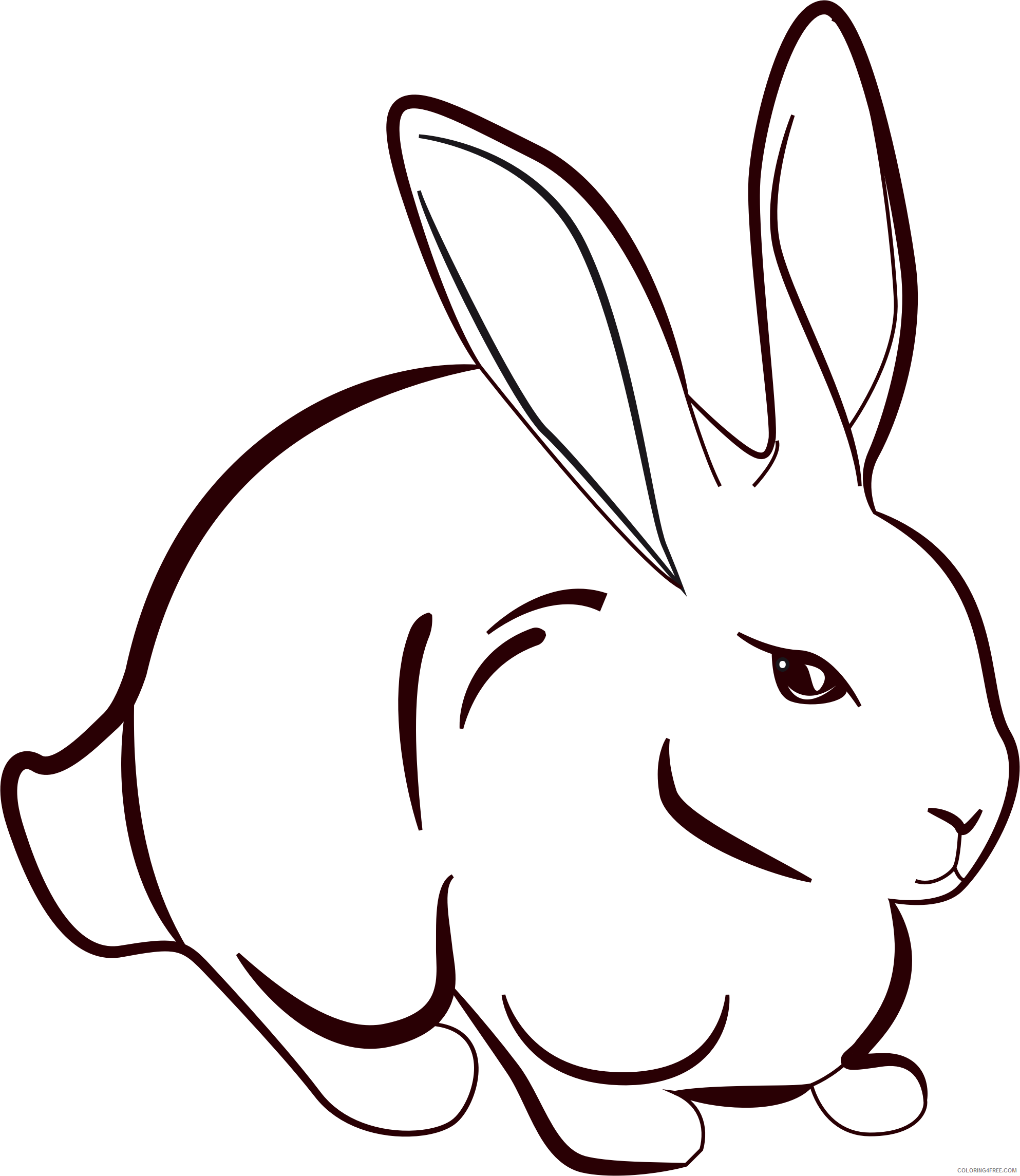 Rabbit High Quality Coloring Pages rabbit line art Printable Coloring4free