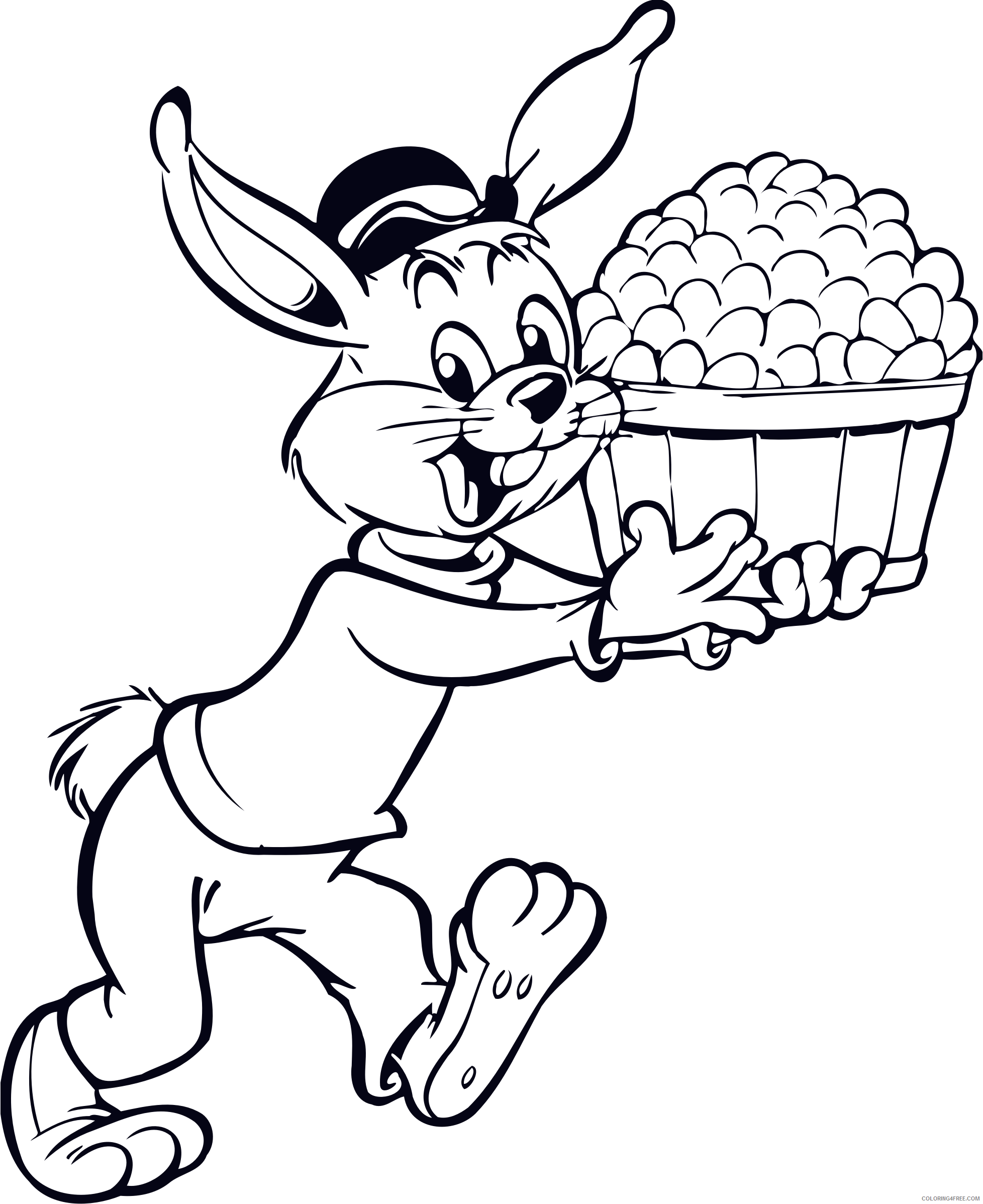 Rabbit High Quality Coloring Pages rabbitwitheggs Printable Coloring4free