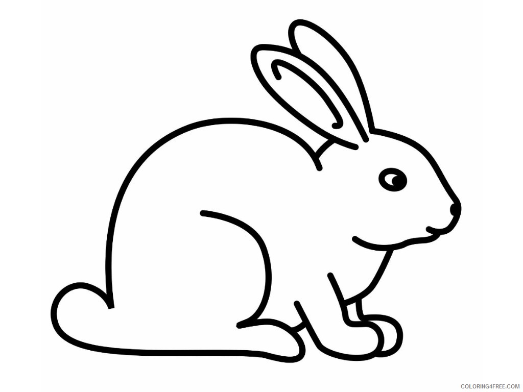 Rabbit Outline Coloring Pages rabbitloring for kids loring Printable Coloring4free