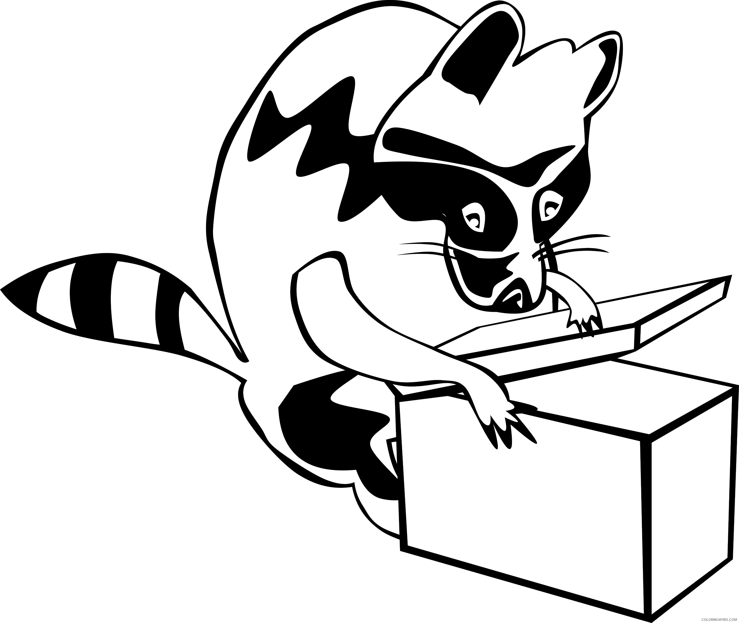 Raccoon Coloring Pages gerald g raccoon opening box Printable Coloring4free