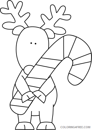 Reindeer Outline Coloring Pages black and Printable Coloring4free