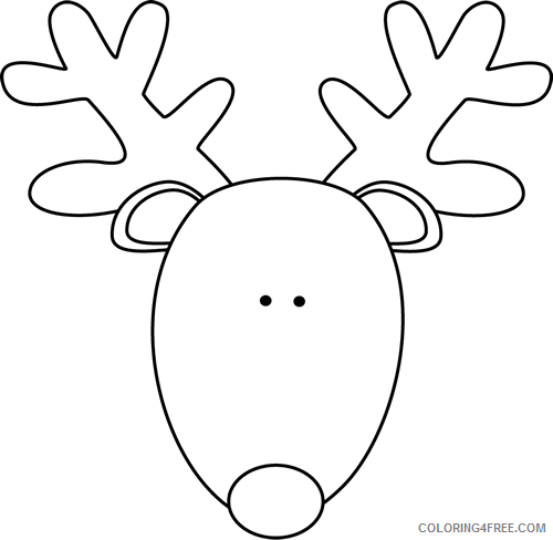 Reindeer Outline Coloring Pages reindeer head Printable Coloring4free