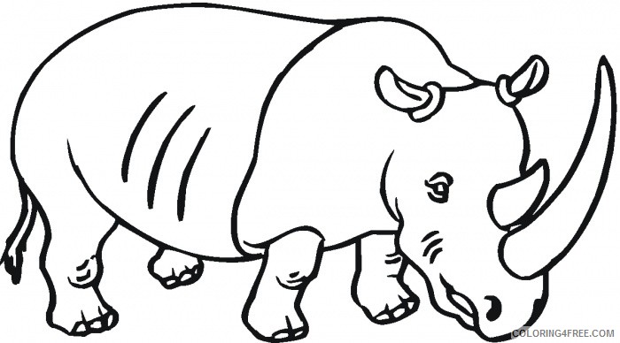 Rhino Coloring Pages 14 Outline Of Rhino Free Printable Coloring4free Coloring4free Com