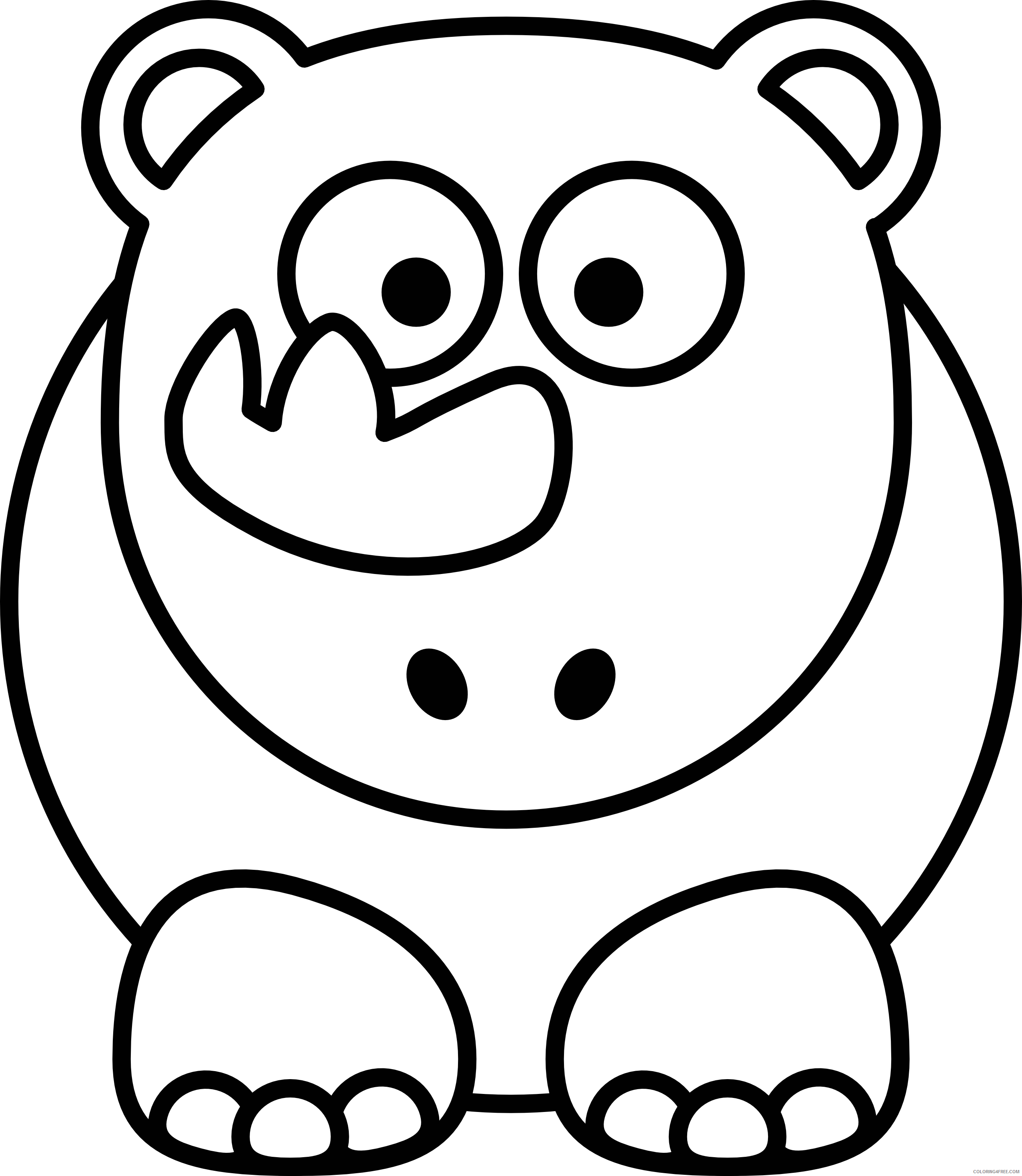 Rhino Coloring Pages mountain black and Printable Coloring4free