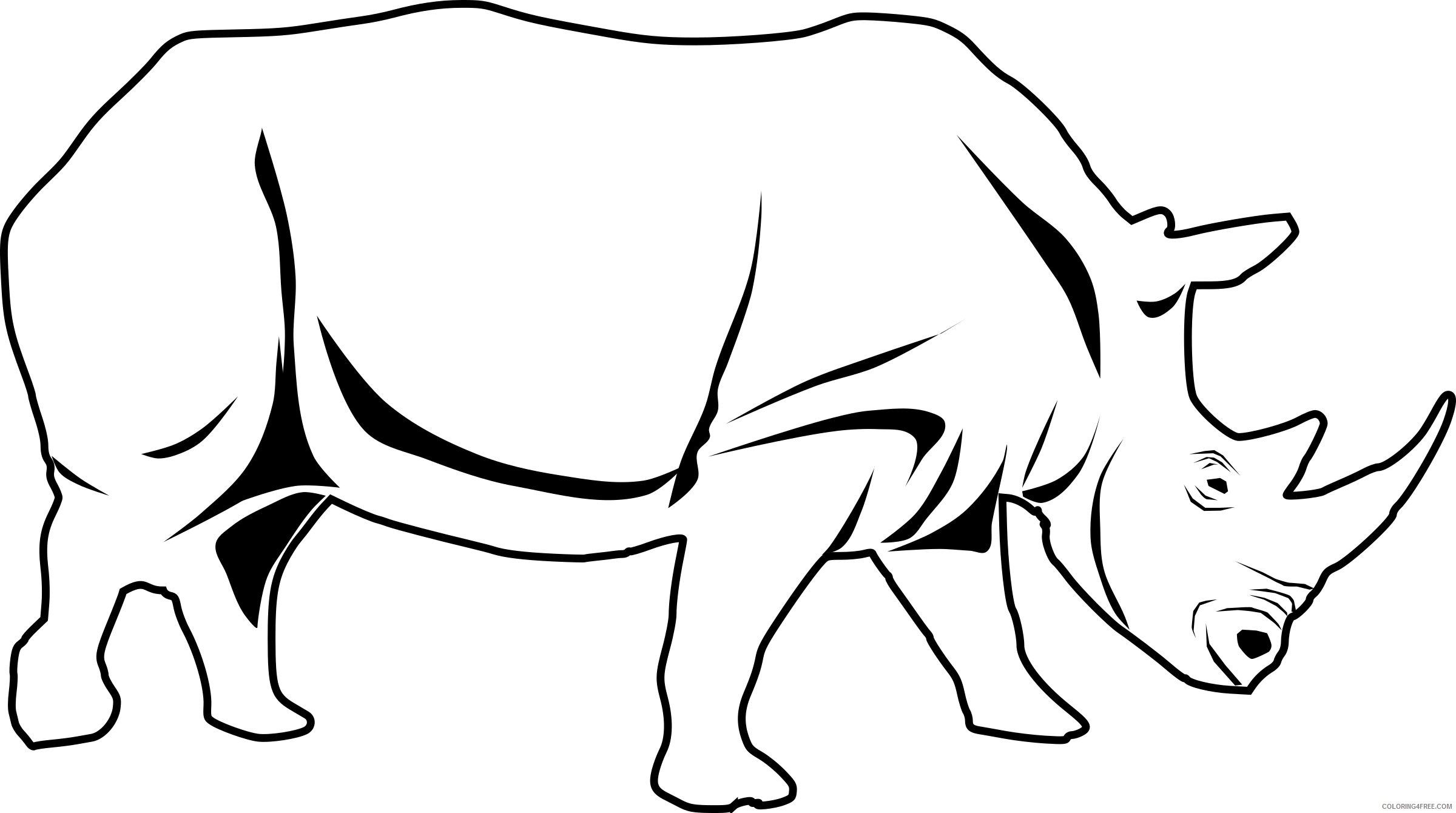 Rhino Coloring Pages rhino Printable Coloring4free